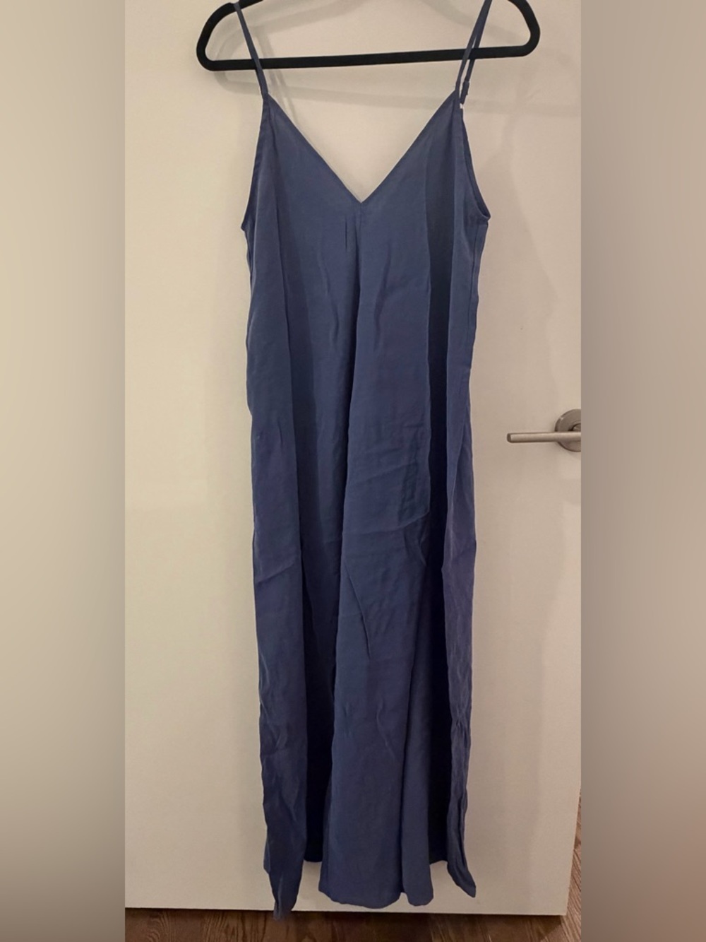 Zara V-Neck Maxi Dress in Slate Blue